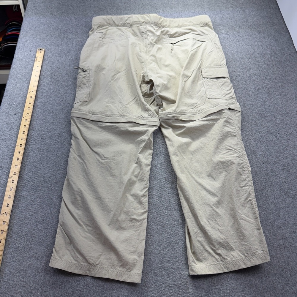 Columbia Silver Ridge Convertible Pants Men 40x29 Belted Hiking Cargo Beige Work - Picture 9 of 12